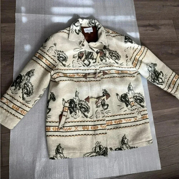 Dalmys Other - SOLD[M]Vintage Dalmys Wool Blend Western Rodeo Pattern Men Insulated Pea Coat